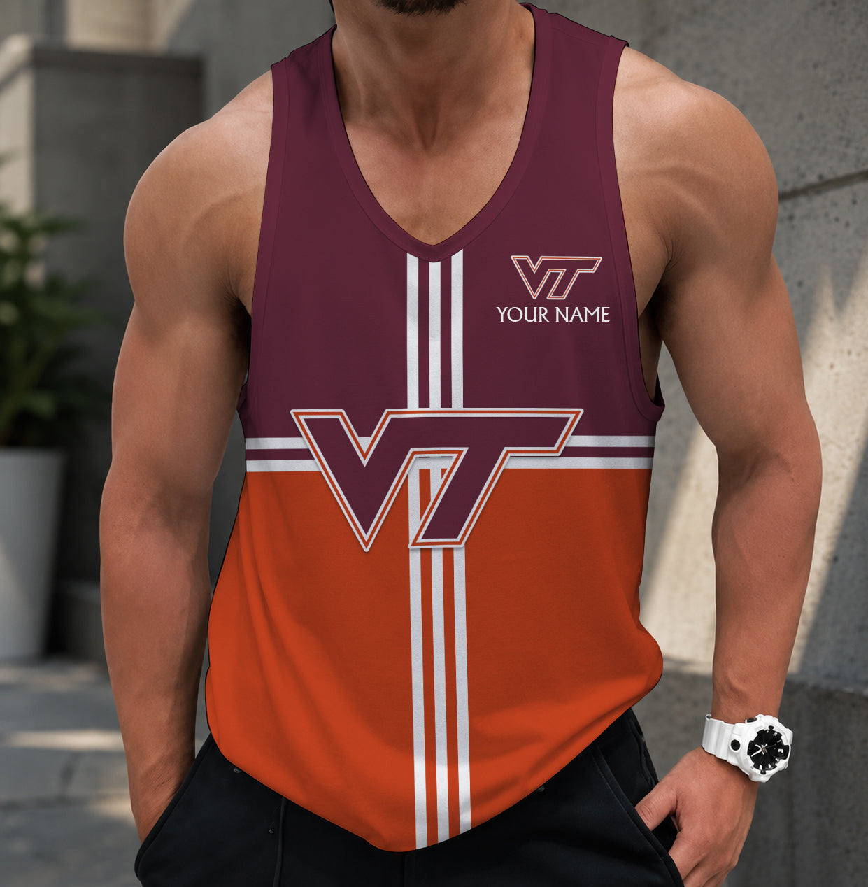 VIRAL EDITION - NEW CUSTOMIZED NCAA FBS15 VTH VIRGINIA TECH HOKIES UNISEX TANK TOP