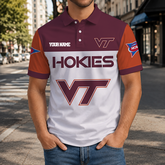 SPECIAL OFFER - NEW CUSTOMIZED NCAA FBS15 VTH VIRGINIA TECH HOKIES POLO SHIRT, ZIP POLO SHIRT & T-SHIRTS
