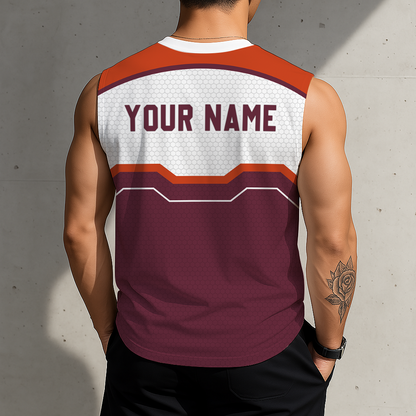 SPECIAL EDITION - NEW CUSTOMIZED NCAA FBS15 VTH VIRGINIA TECH HOKIES MEN'S GYM SHIRT