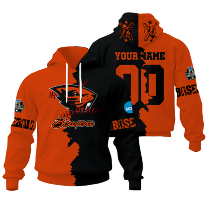 FINAL CLEARANCE - NEW CUSTOMIZED COLLEGE WORLD SERIES NCAA15 OREGON STATE BEAVERS UNISEX HOODIE & ZIP HOODIE
