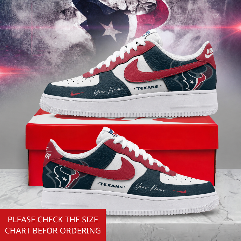 FINAL SALE - NEW CUSTOMIZED NFL15 HTT HOUSTON TEXANS AF1 SHOES