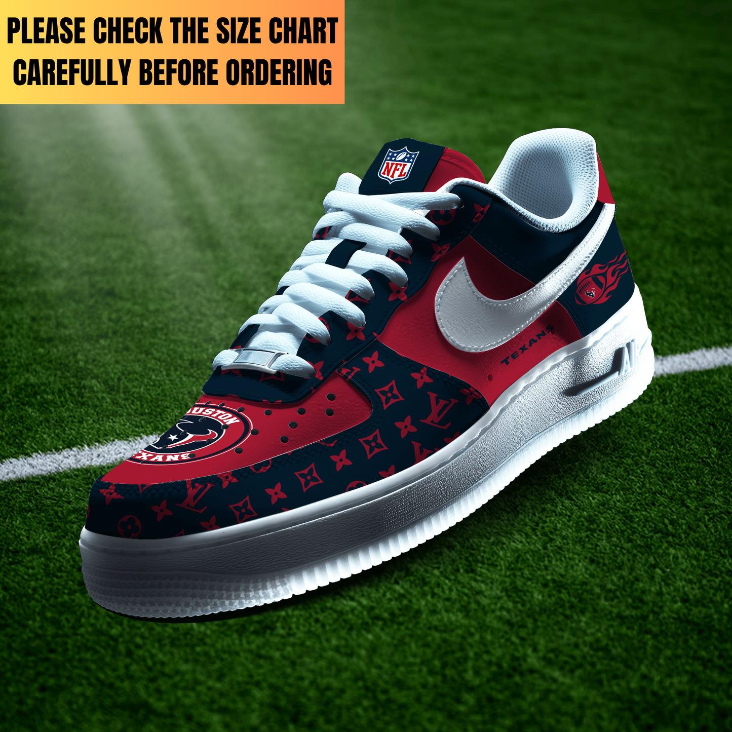 VIRAL EDITION - NEW CUSTOMIZED NFL15 HTT HOUSTON TEXANS AF1 SHOES