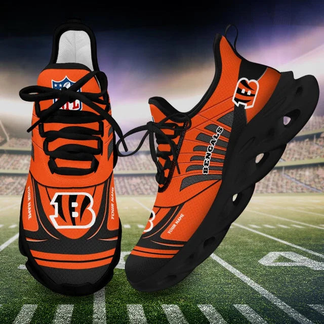 SPECIAL EDITION - NEW CUSTOMIZED NFL16 CCB CINCINNATI BENGALS UNISEX MAX SOUL SHOES