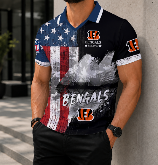 FINAL SALE - NEW CUSTOMIZED NFL16 CCB CINCINNATI BENGALS POLO SHIRT