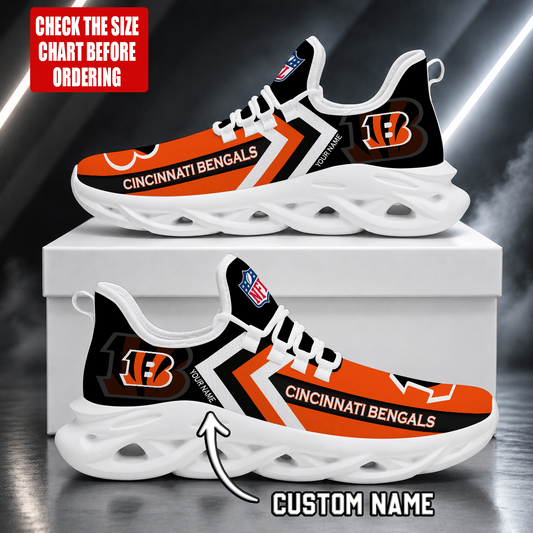 FINAL SALE - NEW CUSTOMIZED NFL16 CCB CINCINNATI BENGALS UNISEX MAX SOUL SHOES
