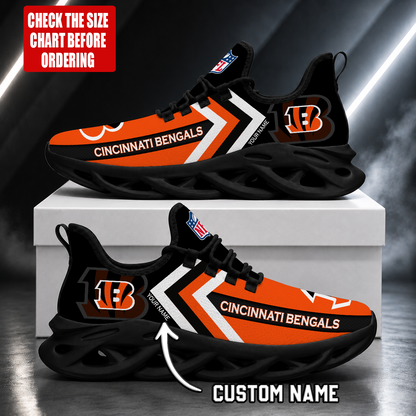 FINAL SALE - NEW CUSTOMIZED NFL16 CCB CINCINNATI BENGALS UNISEX MAX SOUL SHOES