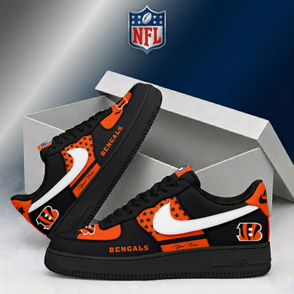 LIMITED EDITION - NEW CUSTOMIZED NFL16 CCB CINCINNATI BENGALS AF1 SHOES