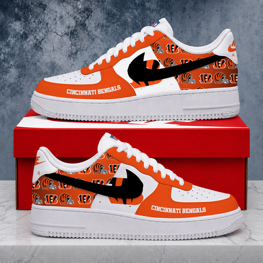 FINAL SALE - NEW CUSTOMIZED NFL16 CCB CINCINNATI BENGALS AF1 SHOES