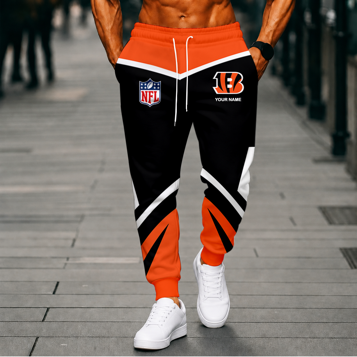 FINAL SALE - NEW CUSTOMIZED NFL16 CCB CINCINNATI BENGALS SWEATPANTS