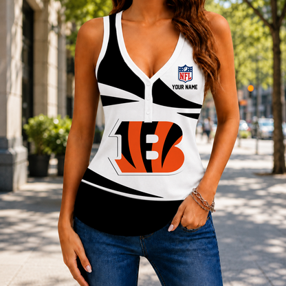 FINAL SALE - NEW CUSTOMIZED NFL16 CCB CINCINNATI BENGALS WOMEN'S V-NECK TANK TOP