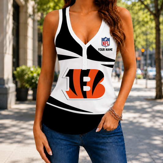 FINAL SALE - NEW CUSTOMIZED NFL16 CCB CINCINNATI BENGALS WOMEN'S V-NECK TANK TOP