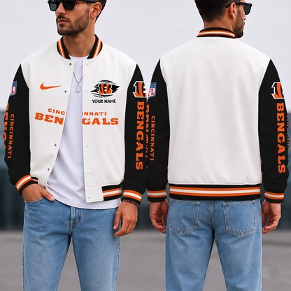 SPECIAL EDITION - NEW CUSTOMIZED NFL16 CCB CINCINNATI BENGALS SATIN VARSITY & BASEBALL JACKET