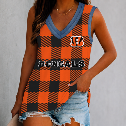 FLASH SALE - NEW CUSTOMIZED NFL16 CCB CINCINNATI BENGALS WOMEN'S V-NECK TANK TOP