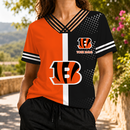 VIRAL EDITION - NEW CUSTOMIZED NFL16 CCB CINCINNATI BENGALS V-NECK SHIRT