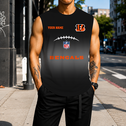 VIRAL EDITION - NEW CUSTOMIZED NFL16 CCB CINCINNATI BENGALS MEN'S GYM SHIRT