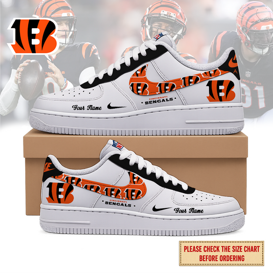 VIRAL EDITION - NEW CUSTOMIZED NFL16 CCB CINCINNATI BENGALS AF1 SHOES