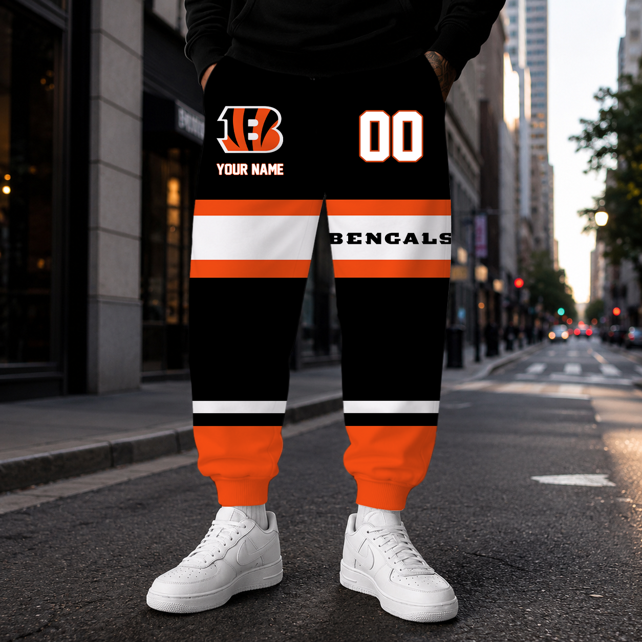 EXCLUSIVE EDITION - NEW CUSTOMIZED NFL16 CCB CINCINNATI BENGALS SWEATPANTS
