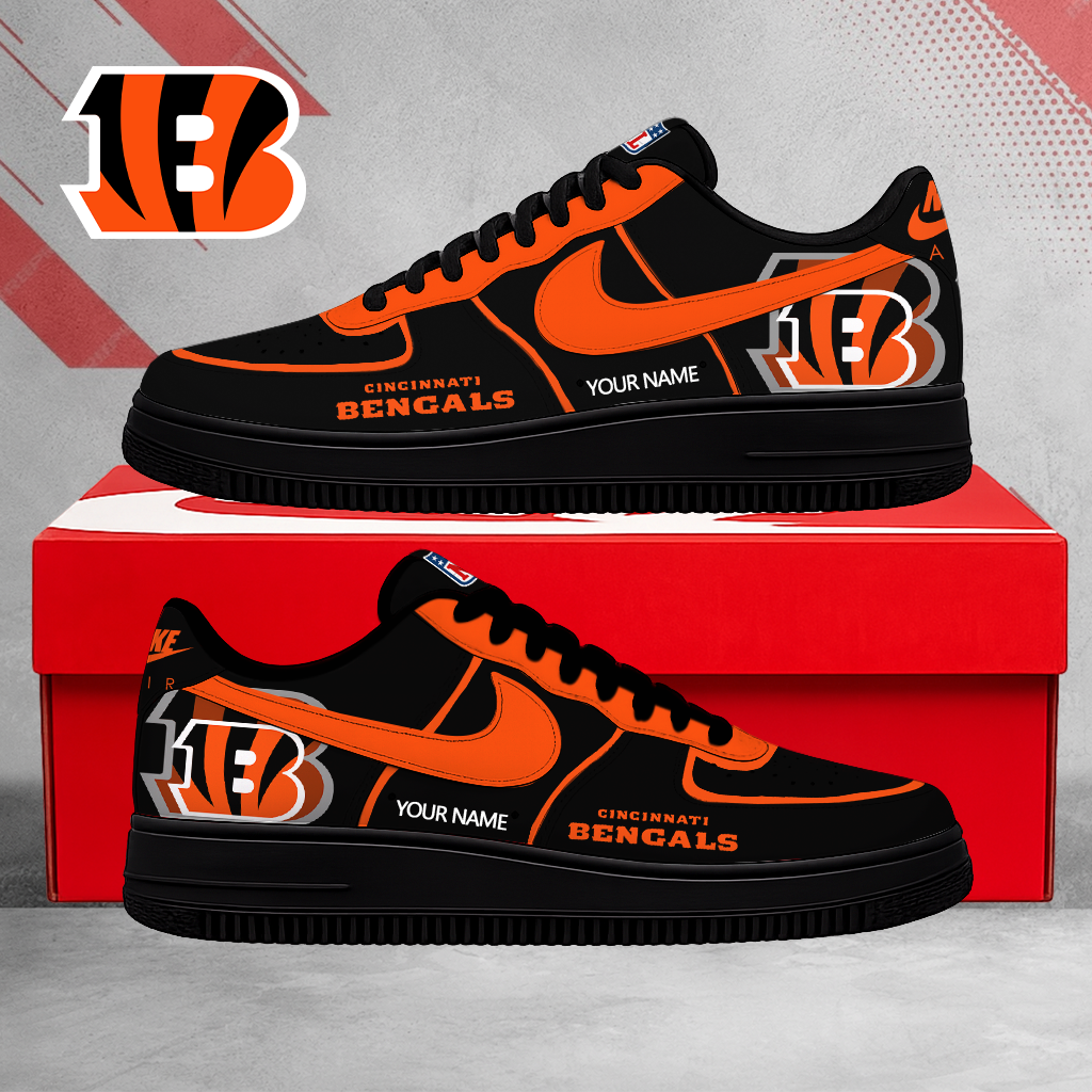 EXCLUSIVE EDITION - NEW CUSTOMIZED NFL16 CCB CINCINNATI BENGALS AF1 SHOES