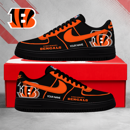EXCLUSIVE EDITION - NEW CUSTOMIZED NFL16 CCB CINCINNATI BENGALS AF1 SHOES
