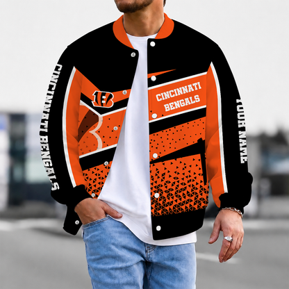 FLASH SALE - NEW CUSTOMIZED NFL16 CCB CINCINNATI BENGALS SATIN VARSITY & BASEBALL JACKET