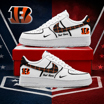 FINAL SALE - NEW CUSTOMIZED NFL16 CCB CINCINNATI BENGALS AF1 SHOES