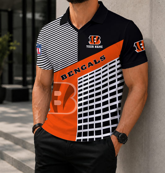 FINAL SALE - NEW CUSTOMIZED NFL16 CCB CINCINNATI BENGALS POLO SHIRT