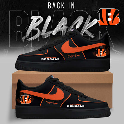 FINAL SALE - NEW CUSTOMIZED NFL16 CCB CINCINNATI BENGALS AF1 SNEAKERS
