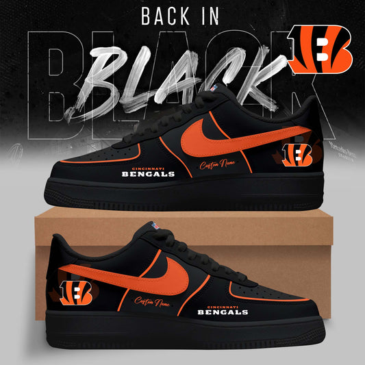 FINAL SALE - NEW CUSTOMIZED NFL16 CCB CINCINNATI BENGALS AF1 SNEAKERS