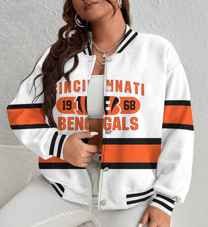 FINAL SALE - NEW CUSTOMIZED NFL16 CCB CINCINNATI BENGALS SATIN VARSITY & BASEBALL JACKET