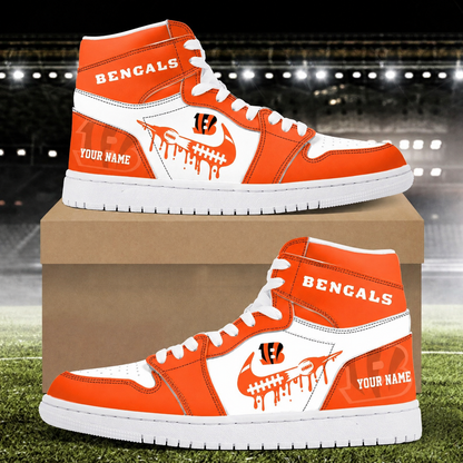 EXCLUSIVE EDITION - NEW CUSTOMIZED NFL16 CCB CINCINNATI BENGALS AIR JORDAN SNEAKERS
