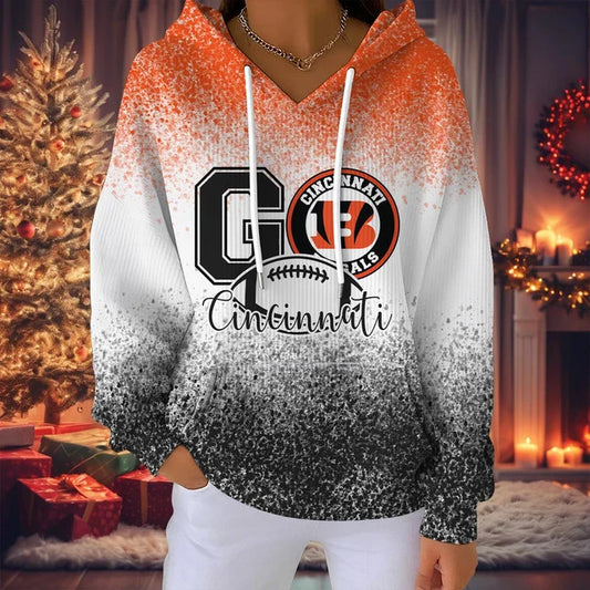 SPECIAL EDITION - NEW CUSTOMIZED NFL16 CCB CINCINNATI BENGALS RIBBED HOODIE & SWEATSHIRT