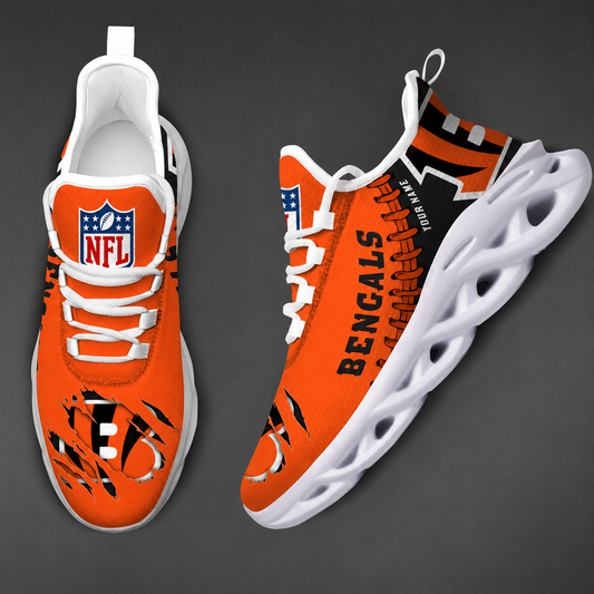 FINAL SALE - NEW CUSTOMIZED NFL16 CCB CINCINNATI BENGALS UNISEX MAX SOUL SHOES