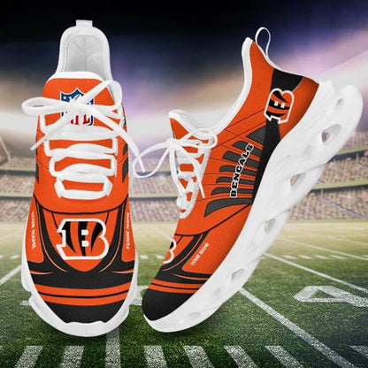 SPECIAL EDITION - NEW CUSTOMIZED NFL16 CCB CINCINNATI BENGALS UNISEX MAX SOUL SHOES