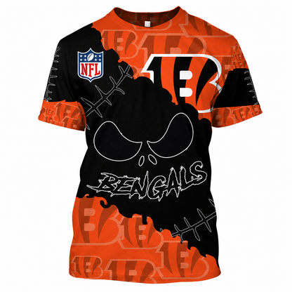 SPECIAL EDITION - NEW CUSTOMIZED NFL16 CCB CINCINNATI BENGALS HALLOWEEN SKULL APPAREL FOR FANS