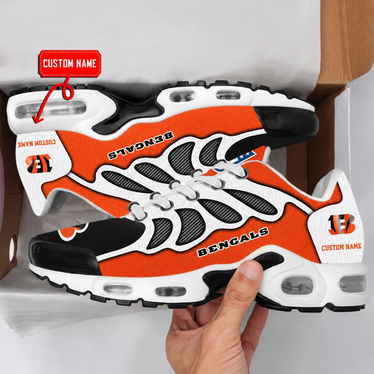 HOT DEAL - NEW CUSTOMIZED NFL16 CCB CINCINNATI BENGALS AIR MAX PLUS SNEAKERS