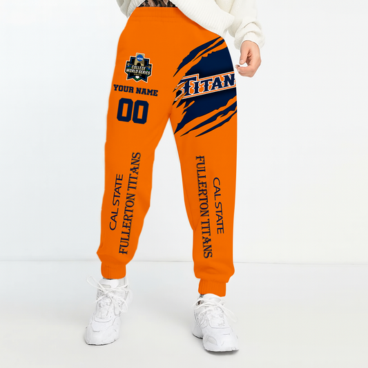 LIMITED DROP - NEW CUSTOMIZED COLLEGE WORLD SERIES NCAA16 CFT CAL STATE FULLERTON TITANS UNISEX LONG PANTS