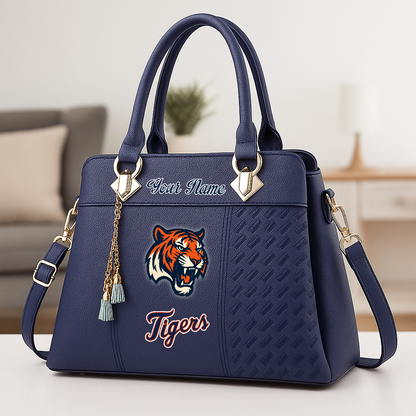 LIMITED EDITION - NEW CUSTOMIZED MLB16 DTS DT TIGERS ZIP HANDBAG MULTICOLOR
