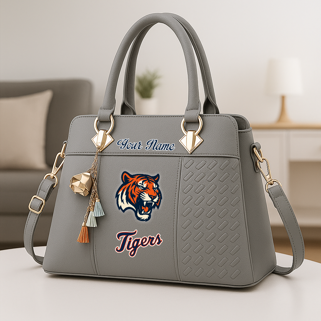 LIMITED EDITION - NEW CUSTOMIZED MLB16 DTS DT TIGERS ZIP HANDBAG MULTICOLOR