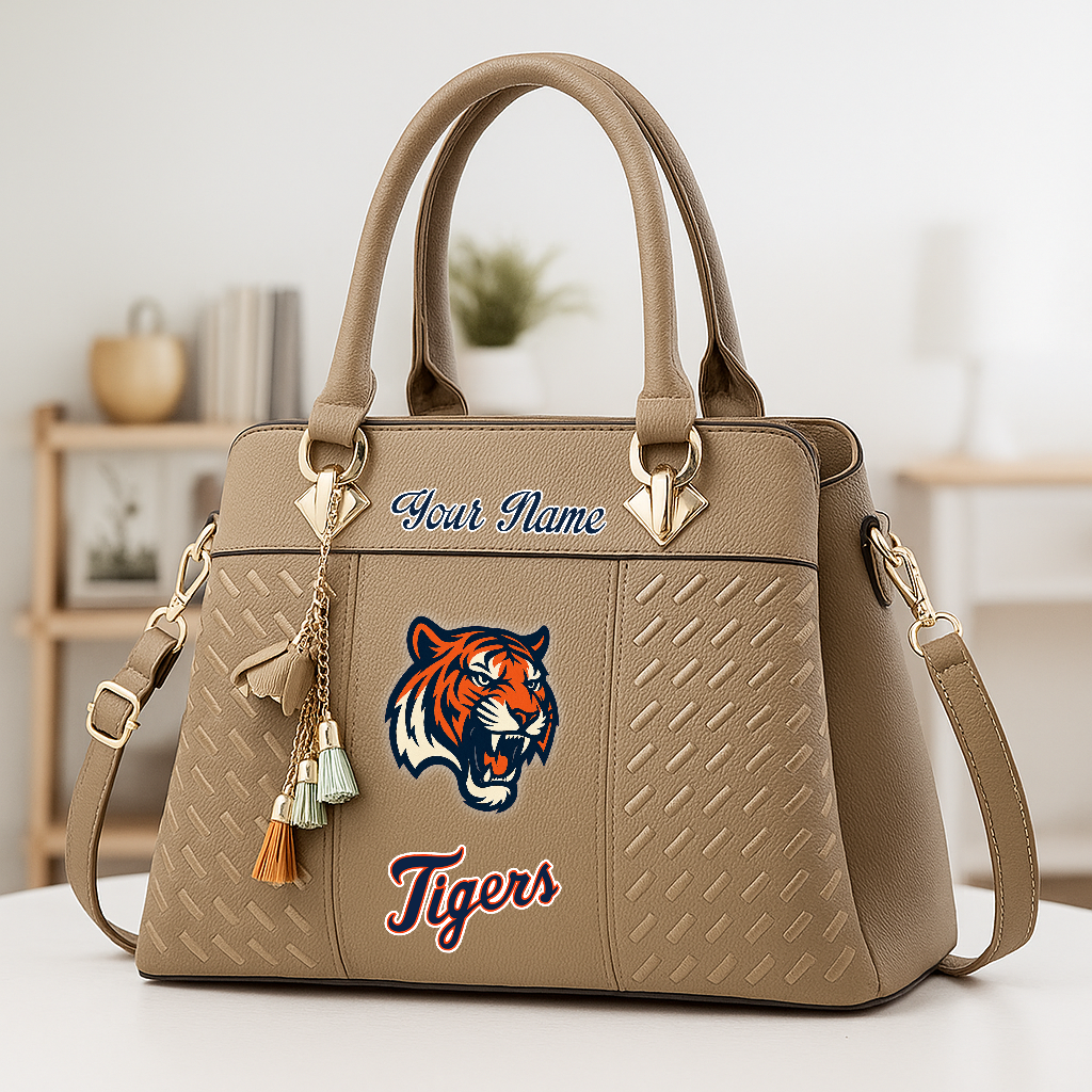 LIMITED EDITION - NEW CUSTOMIZED MLB16 DTS DT TIGERS ZIP HANDBAG MULTICOLOR