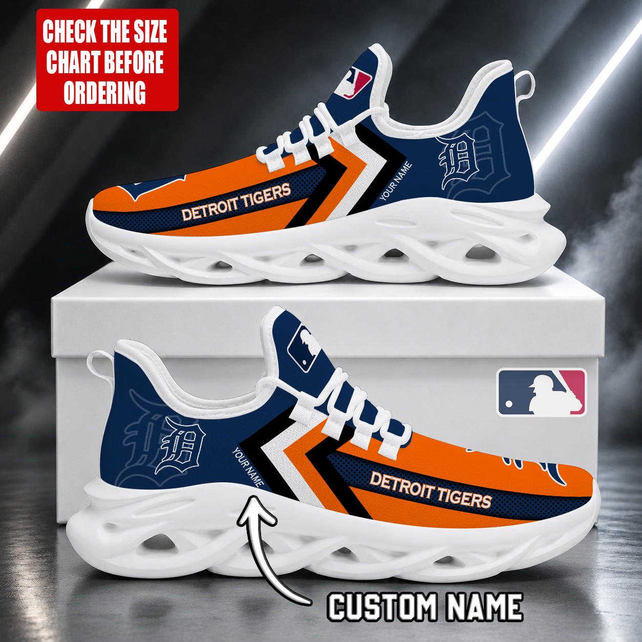 FINAL SALE - NEW CUSTOMIZED MLB16 DTS DETROIT TIGERS MAX SOUL SHOES