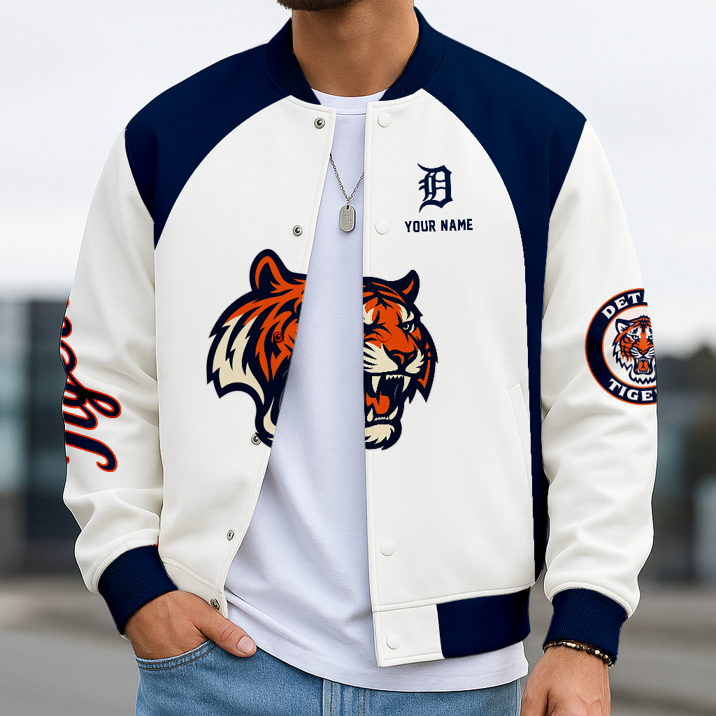 LIMITED EDITION - NEW CUSTOMIZED MLB16 DTS DT TIGERS BASEBALL JACKET, SATIN VARSITY JACKET