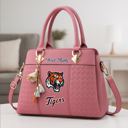 LIMITED EDITION - NEW CUSTOMIZED MLB16 DTS DT TIGERS ZIP HANDBAG MULTICOLOR