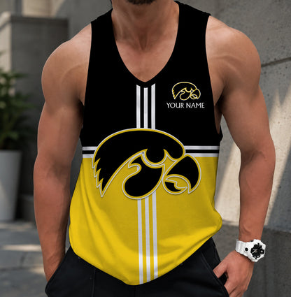 SPECIAL EDTION - NEW CUSTOMIZED NCAA MAM16 IWH IOWA HAWKEYES STRAPPY UNISEX TANK TOP