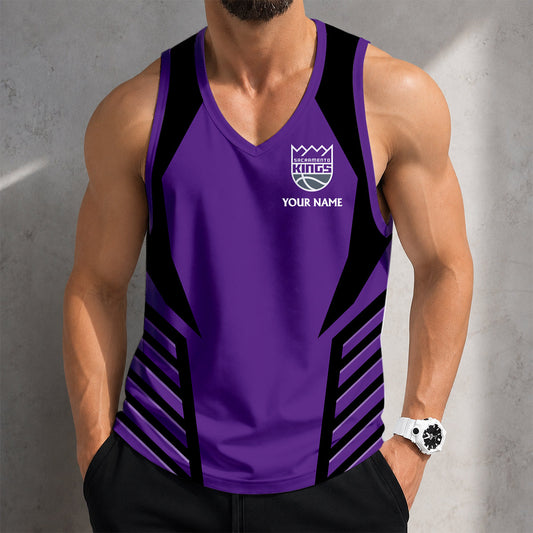 SPECIAL EDITION - NEW CUSTOMIZED NBA16 SKI SACRAMENTO KINGS MEN'S TANK TOP