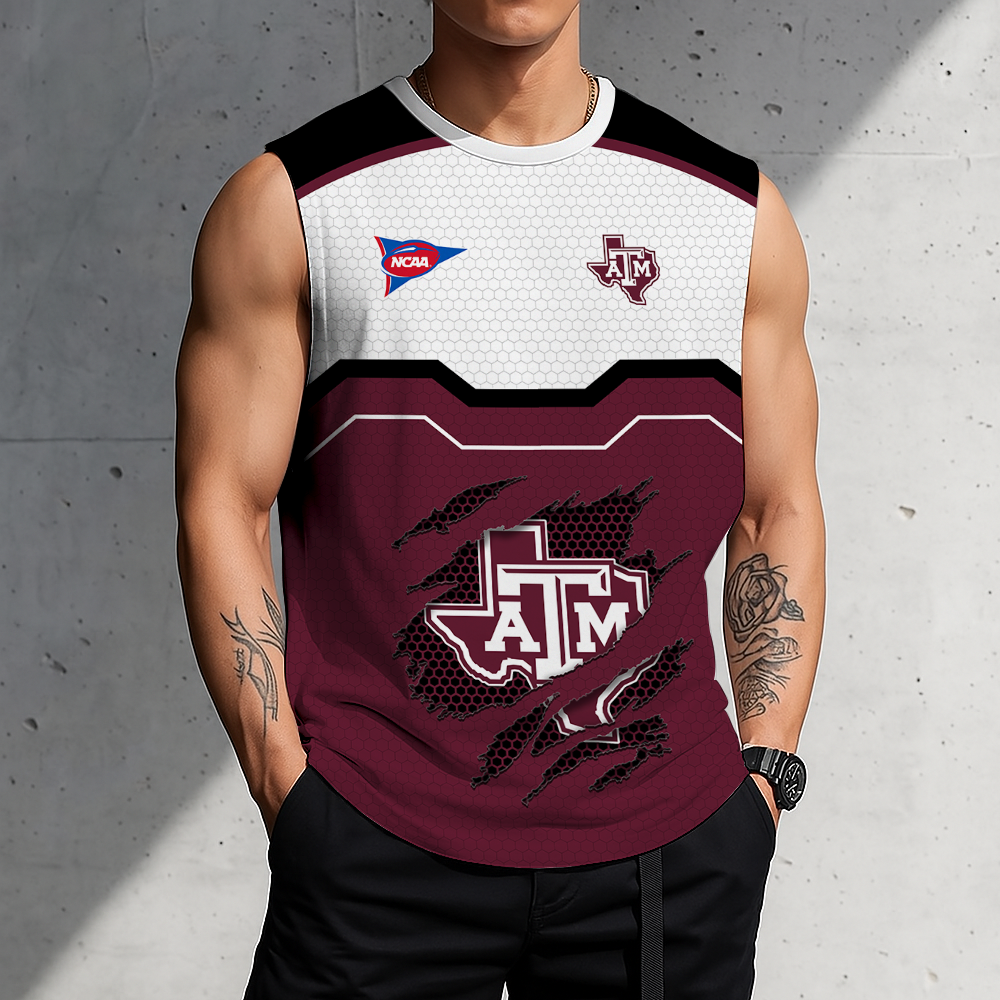 SPECIAL EDITION - NEW CUSTOMIZED NCAA FBS16 TAA TEXAS A&M AGGIES MEN'S GYM SHIRT