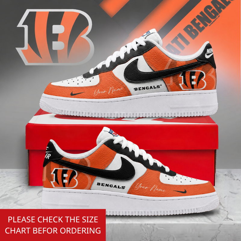 FINAL SALE - NEW CUSTOMIZED NFL16 CCB CINCINNATI BENGALS AF1 SHOES