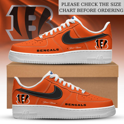 FLASH SALE - NEW CUSTOMIZED NFL16 CCB CINCINNATI BENGALS AF1 SHOES