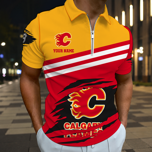 VIRAL EDITION - NEW CUSTOMIZED NHL17 CGF CALGARY FLAMES T-SHIRT, POLO SHIRT, ZIP POLO SHIRT, SWEATSHIRT, HOODIE & ZIP HOODIE