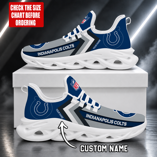 FINAL SALE - NEW CUSTOMIZED NFL17 IDC INDIANAPOLIS COLTS UNISEX MAX SOUL SHOES