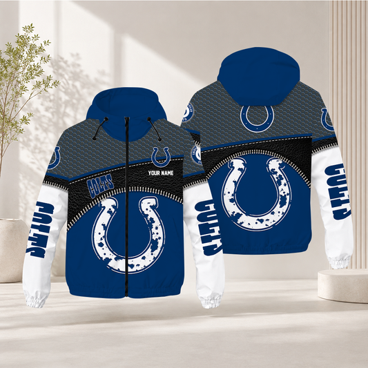 HOT DEAL - NEW CUSTOMIZED NFL17 IDC INDIANAPOLIS COLTS WINDBREAKER JACKET